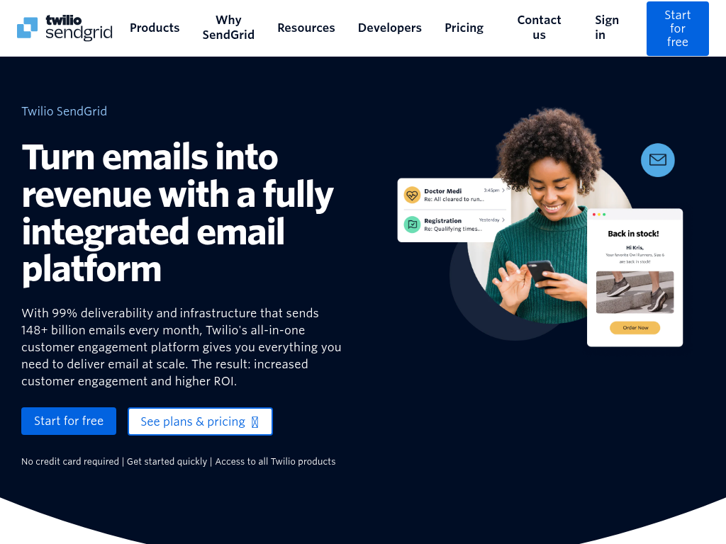 Screenshot for SendGrid