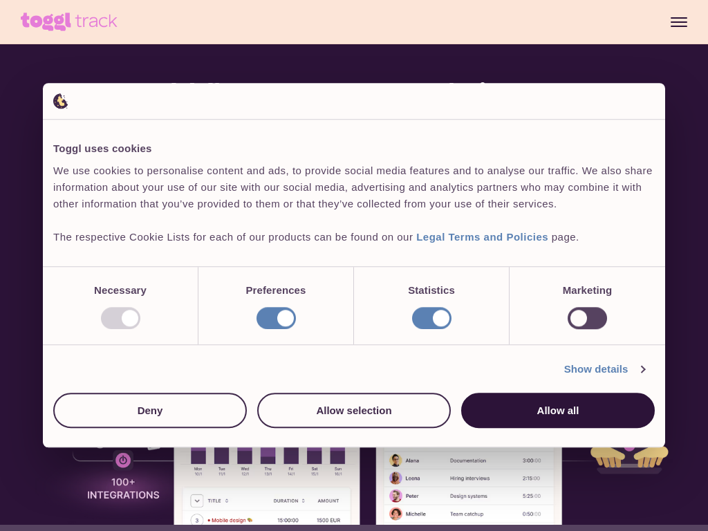 Screenshot for Toggl
