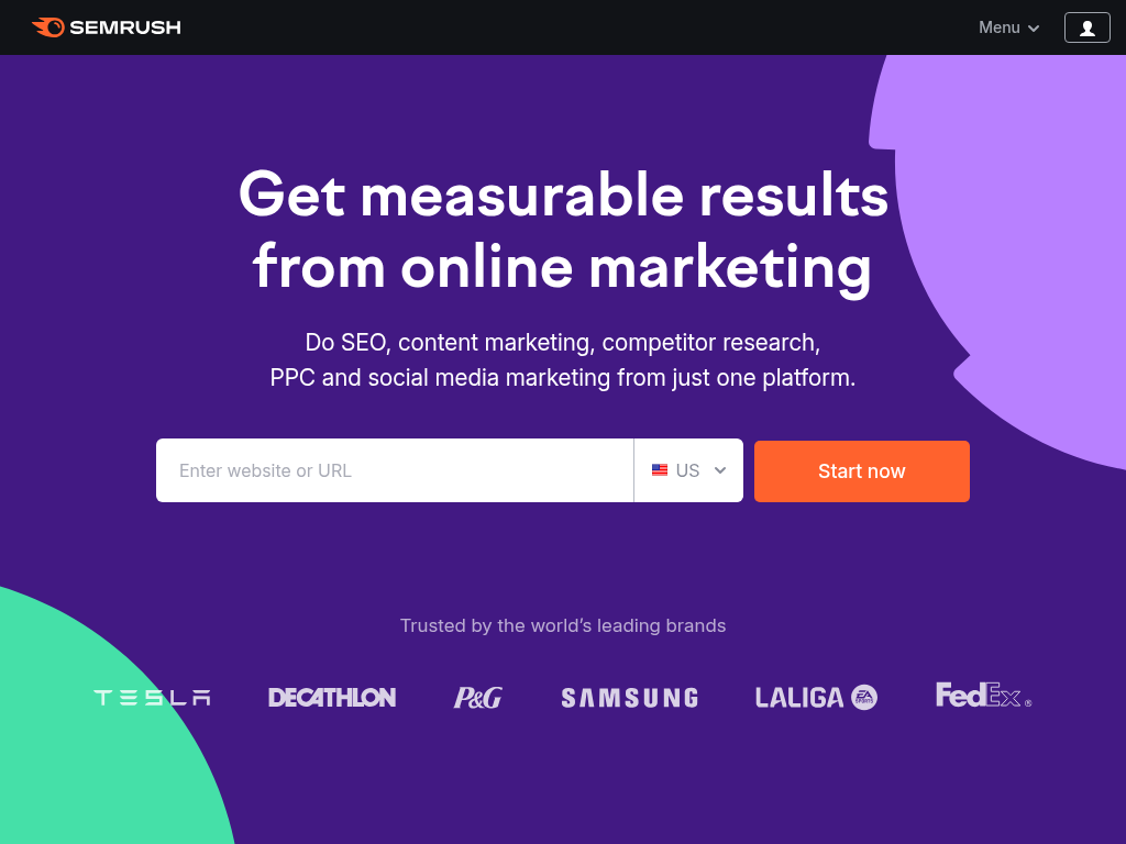 Screenshot for SEMrush
