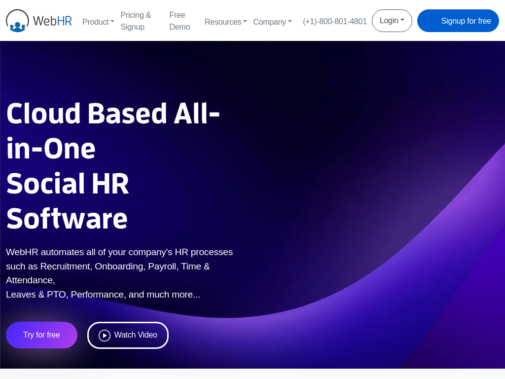 Screenshot for WebHR